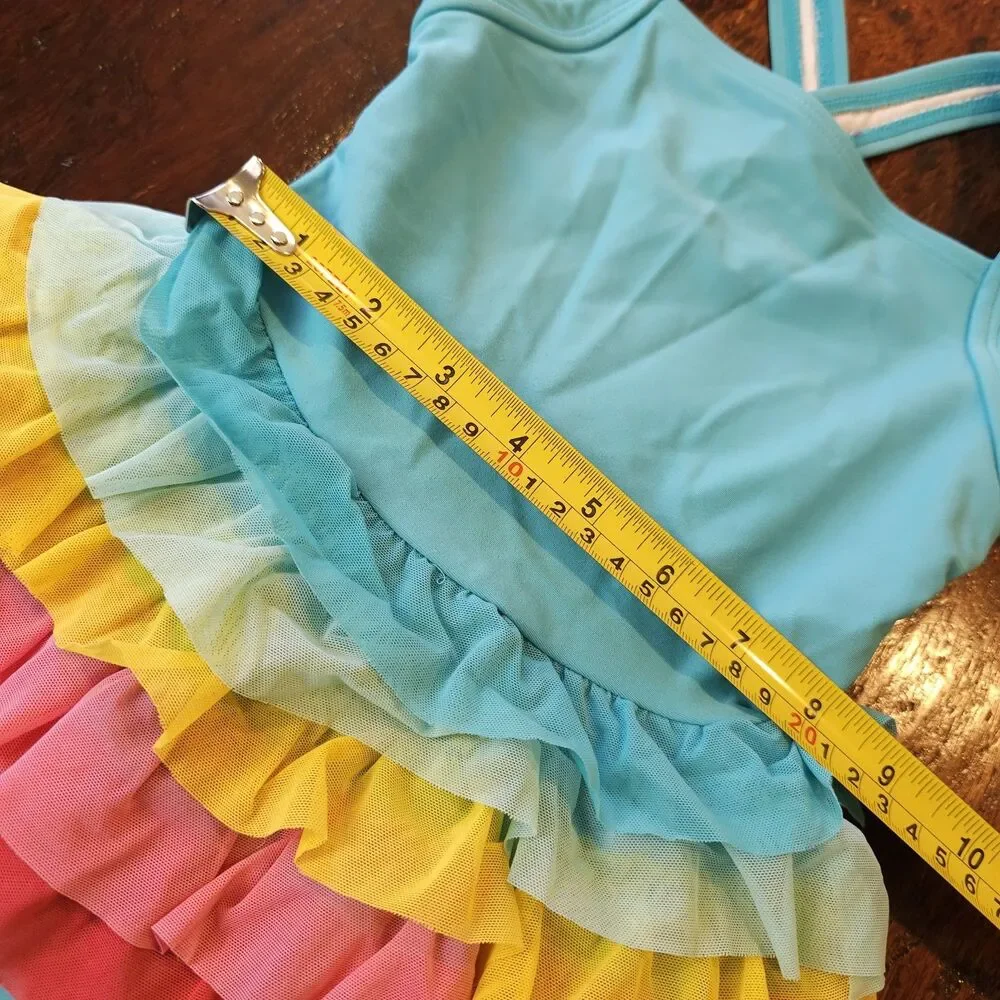 HANNA ANDERSSON girls ruffle tutu one piece swimsuit 80 85 cm blue Apx 12-18m 1T